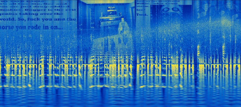 Spectrogram image of part of the test transmission