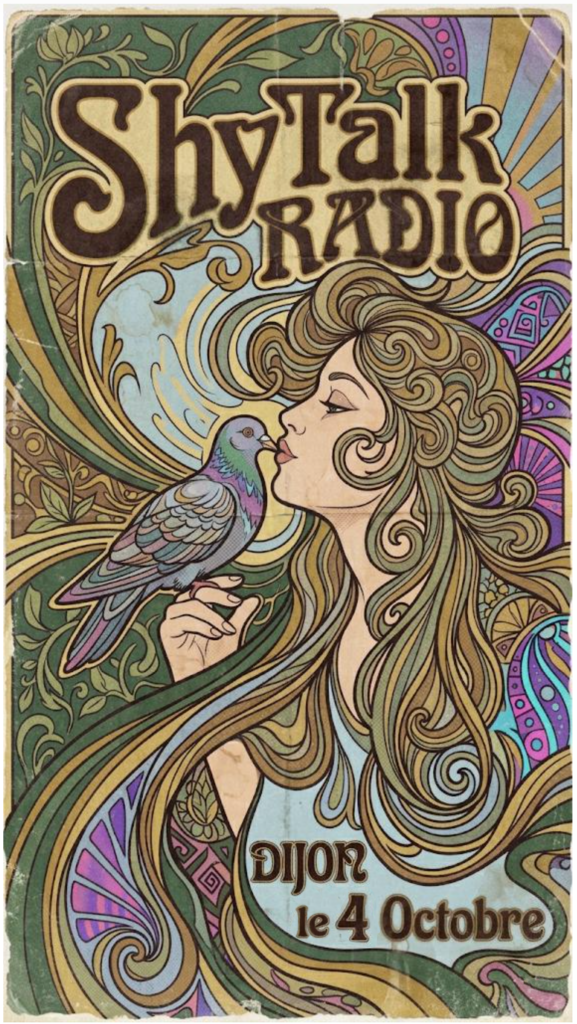 Gig poster from ShyTalk's European tour in the early 2000s. Dijon, 4th October.
