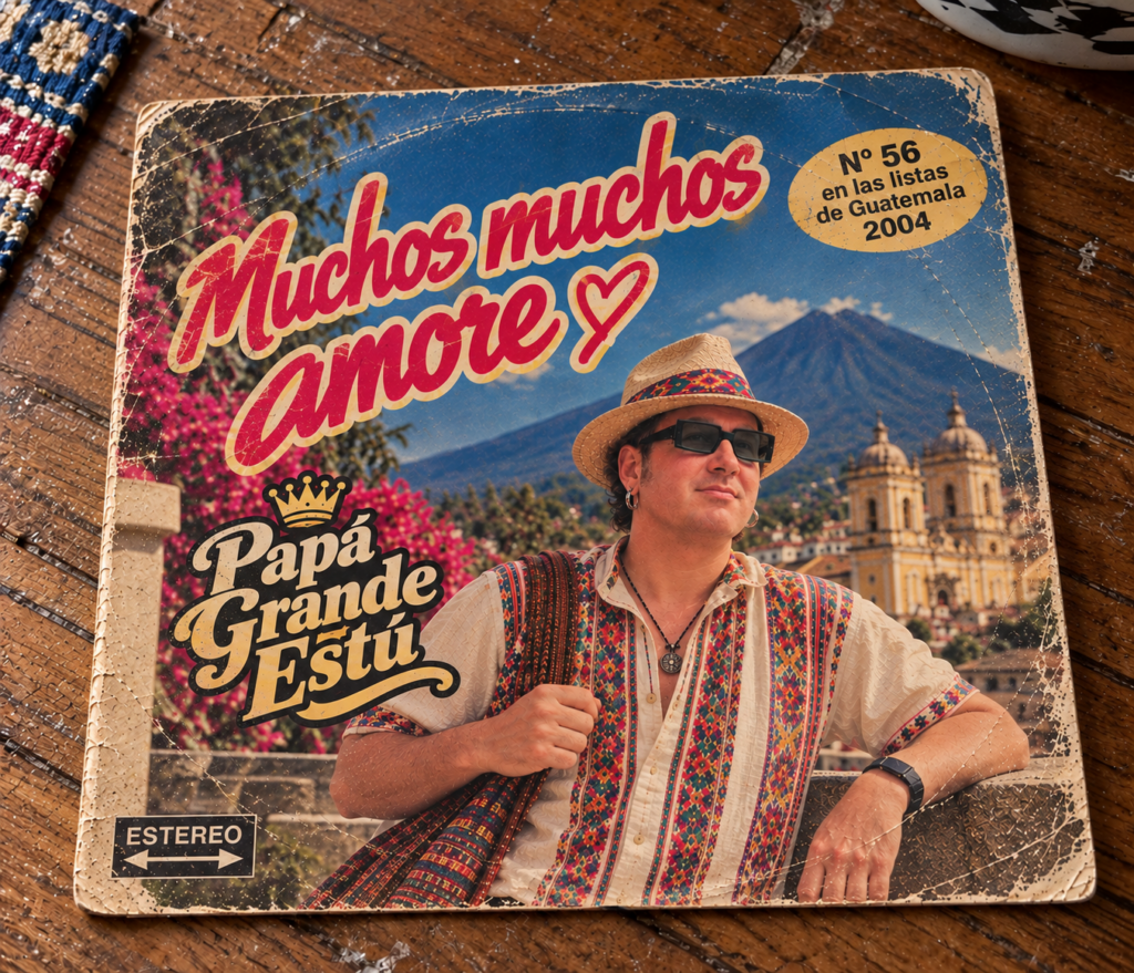7" Vinyl cover for 'Muchos Muchos Amore' by Papa Grande Estu